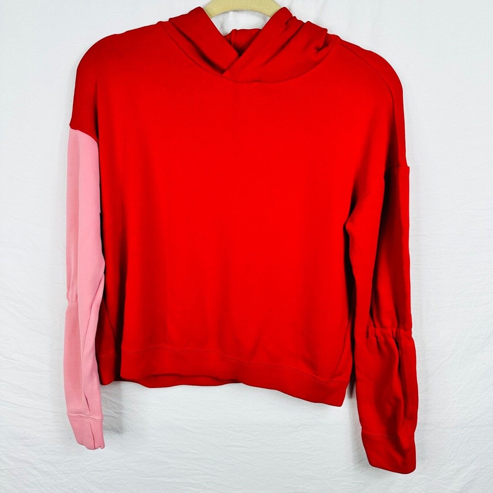 Maison Cinqcent Long Sleeve Colorblocked Hoodie Womens‎ Small Red Pink Soft
